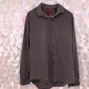 Alfani Checkered Pattern Button Down Sz. L
